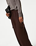 Cargo Wide Leg Trousers with Wool
