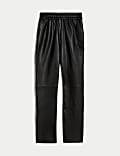 Leather Straight Leg Trousers