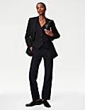 Straight Leg Trousers with Wool