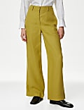 Pure Irish Linen Wide Leg Trousers