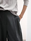 Pinstripe παντελόνι που στενεύει ελαφρά προς τα κάτω από σύμμεικτο μαλλί