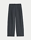 Pinstripe παντελόνι που στενεύει ελαφρά προς τα κάτω από σύμμεικτο μαλλί