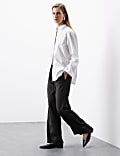 Lyocell Rich Wide Leg Trousers with Wool