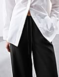 Lyocell Rich Wide Leg Trousers with Wool
