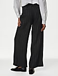 Pure Linen Striped Wide Leg Trousers