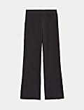 Plisse Elasticated Waist Wide Leg Trouser