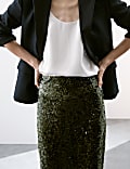 Sequin Midaxi Column Skirt