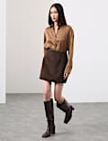 Wool Blend Mini A-Line Skirt