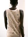 Mirror Embellished Sleeveless Longline Top