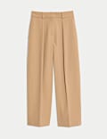 Barrel Leg Trousers with Wool