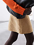 Suede Textured Mini A-Line Skirt