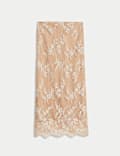 Lace Side Split Midi A-Line Skirt