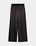 Cupro Rich Wide Leg Palazzo Trousers