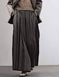 Pure Wool Pleated Wide Leg Trousers
