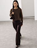 Leather Wide Leg Trousers