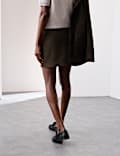 Suede Mini A-Line Skirt