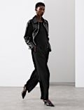 Tailored Barrel Leg Trousers with Wool