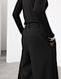 Tailored Barrel Leg Trousers with Wool