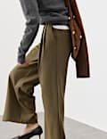 Tailored Wide Leg Trousers with Wool