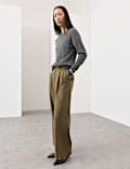 Tailored Wide Leg Trousers with Wool