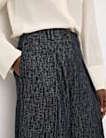 Linen Rich Cuffed Wide Leg Trousers