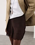 Pure Silk Lace High Waisted Shorts