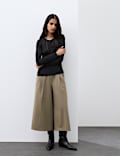 Wool Blend Tailored Wide Leg Culottes