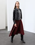 Pure Silk Midaxi Asymmetric Skirt