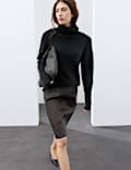 Pure Wool Brushed Roll Neck Jumper