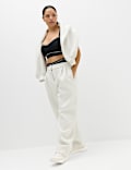 Scuba Pleated High Waisted Barrel Jogger