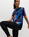 Scoop Neck Mesh Back T-Shirt