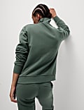 Cotton Rich Funnel Neck Half Zip Sweatshirt