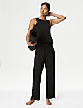 Woven High Waisted Wide Leg Trousers