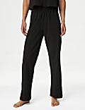 Woven High Waisted Wide Leg Trousers