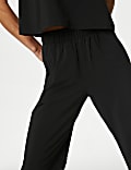 Woven High Waisted Wide Leg Trousers