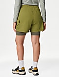 Short cargo taille haute effet superpos&eacute;
