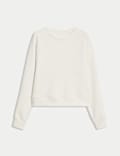 Sudadera de yoga corta informal con cuello redondo