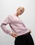 Round Neck Relaxed Yoga Crop Sweatshirt