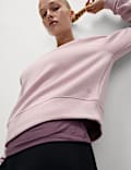 Round Neck Relaxed Yoga Crop Sweatshirt