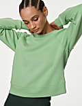 Scoop Neck Relaxed Crop Yoga Sweatshirt