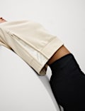 Cotton Rich Mesh Panel Relaxed Sweatshirt
