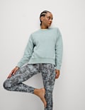 Cotton Rich Mesh Panel Relaxed Sweatshirt