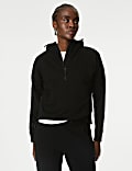 Cotton Rich Mesh Panel Relaxed Hoodie
