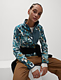 Thermal Printed Zip Up Funnel Neck Fleece