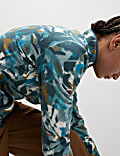Thermal Printed Zip Up Funnel Neck Fleece