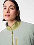 Borg Zip Up Funnel Neck Fleece Jacket