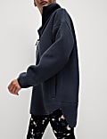 Borg Half Zip Longline Fleece Jacket
