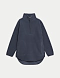 Borg Half Zip Longline Fleece Jacket