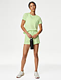 Textured Scoop Neck Fitted T-Shirt