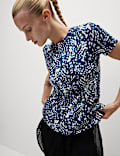 Printed Scoop Neck Fitted T-Shirt